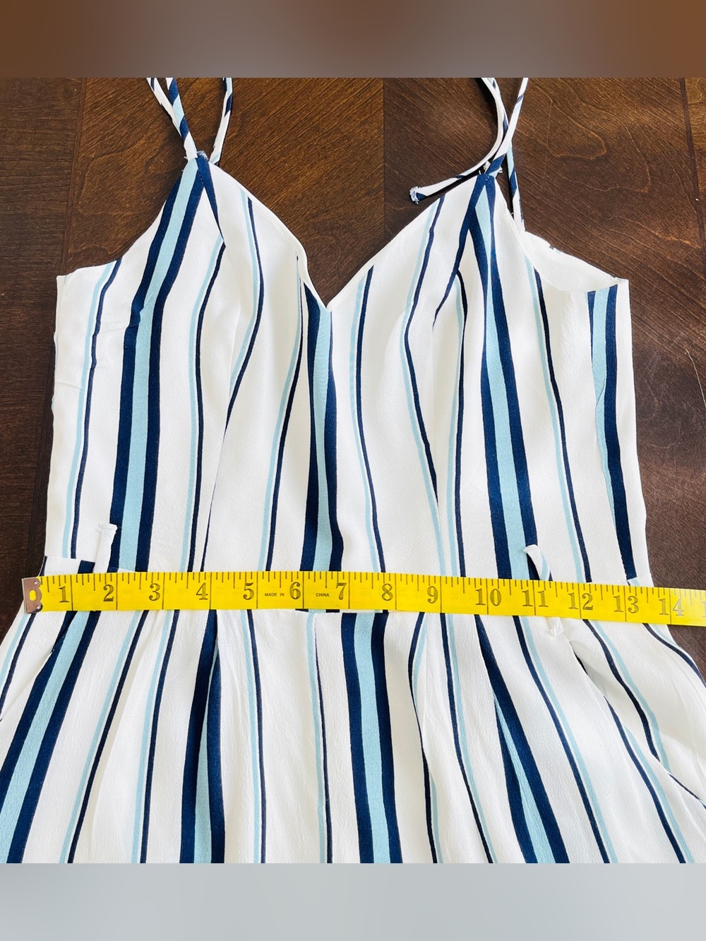 Lovers + Friends White Blue Striped Wide Leg Jumpsuit Sz S Resortwear Coastal - Picture 8 of 10